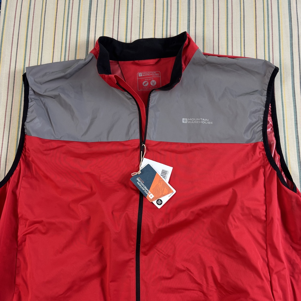 NEW Mountain Warehouse Vest Mens 4XL Red Active Gilet Lightweight Reflective